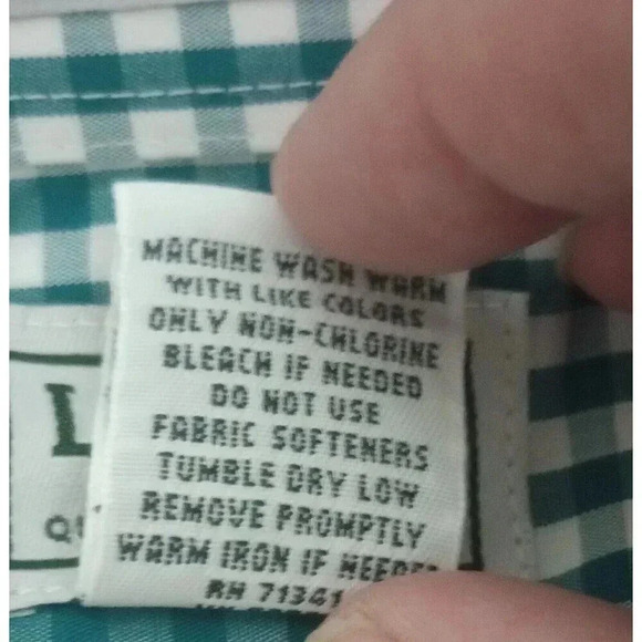 L.L. Bean Check Vacationland Shirt Short Sleeve‎ Wrinkle Resistant 280483 Medium - Picture 3 of 4